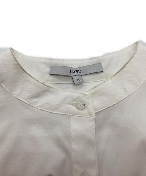 UN3D.（アンスリード）UN3D. (アンスリード) W TRIANGLE TUCK SH/ダブルタックオーバーシャツ ホワイト サイズ:38の古着・服飾アイテム