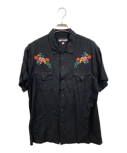 DOUBLE RAINBOUU（ダブルレインボー）DOUBLE RAINBOUU (ダブルレインボー) SS WESTERN SHIRT ブラック サイズ:Mの古着・服飾アイテム