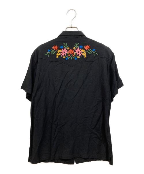 DOUBLE RAINBOUU（ダブルレインボー）DOUBLE RAINBOUU (ダブルレインボー) SS WESTERN SHIRT ブラック サイズ:Mの古着・服飾アイテム