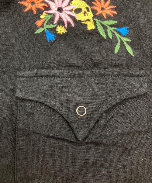 DOUBLE RAINBOUU（ダブルレインボー）DOUBLE RAINBOUU (ダブルレインボー) SS WESTERN SHIRT ブラック サイズ:Mの古着・服飾アイテム