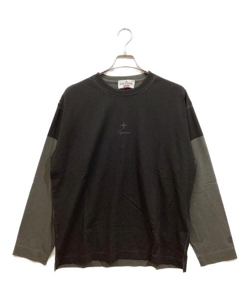 SUPREME（シュプリーム）SUPREME (シュプリーム) STONE ISLAND (ストーンアイランド) L/S Top ブラック サイズ:Mの古着・服飾アイテム