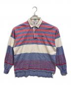 IZOD LACOSTEアイゾッド ラコステ）の古着「ラガーシャツ」｜ホワイト×レッド