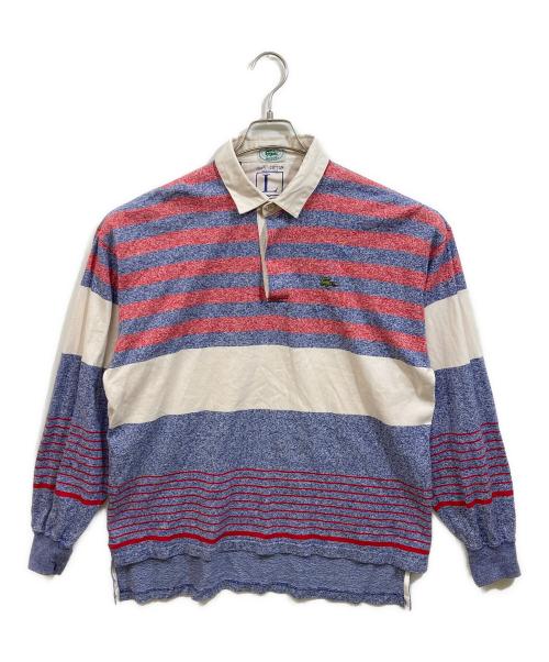 IZOD LACOSTE（アイゾッド ラコステ）IZOD LACOSTE (アイゾッド ラコステ) ラガーシャツ ホワイト×レッド サイズ:Ｌの古着・服飾アイテム