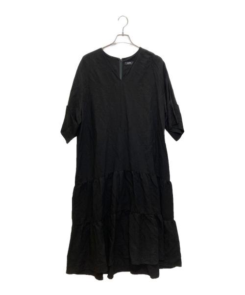 journal standard L'essage（ジャーナルスタンダード レサージュ）journal standard L'essage (ジャーナルスタンダード レサージュ) リネンワンピース ブラック サイズ:サイズ表記なしの古着・服飾アイテム