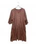 SLOBE IENA（スローブ イエナ）の古着「ボリュームスリーブストライプリネン混ワンピース」｜ブラウン