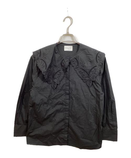 UNITED ARROWS（ユナイテッドアローズ）UNITED ARROWS (ユナイテッドアローズ) エンブロイダリーカラ― 2WAY ブラウス ブラック サイズ:FREEの古着・服飾アイテム