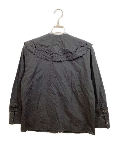 UNITED ARROWS（ユナイテッドアローズ）UNITED ARROWS (ユナイテッドアローズ) エンブロイダリーカラ― 2WAY ブラウス ブラック サイズ:FREEの古着・服飾アイテム