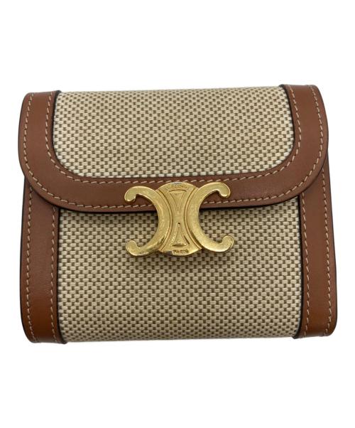 CELINE（セリーヌ）CELINE (セリーヌ) トリオンフスモールウォレット ブラウンの古着・服飾アイテム
