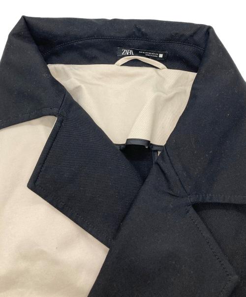 ZARA（ザラ）ZARA (ザラ) バイカラー カラーブロック トレンチコート ベージュ×ブラック サイズ:XLの古着・服飾アイテム