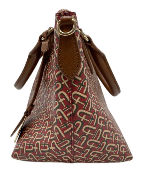 FURLA（フルラ）FURLA (フルラ) ミネルヴァ 総柄 レザー 2WAY ショルダー バッグ ブラウンの古着・服飾アイテム