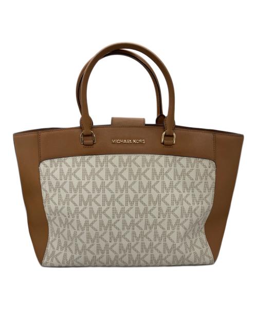 MICHAEL KORS（マイケル・コース）MICHAEL KORS (マイケルコース) EMMY ラージ ダブル ハンドルトート ベージュの古着・服飾アイテム