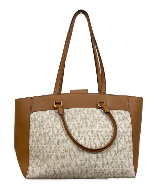 MICHAEL KORS（マイケル・コース）MICHAEL KORS (マイケルコース) EMMY ラージ ダブル ハンドルトート ベージュの古着・服飾アイテム