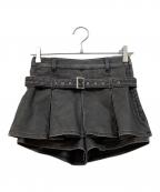 darichダーリッチ）の古着「アンティークレザープリーツショートパンツ」｜グレー