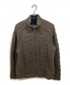 REPLAYリプレイ）の古着「ジップアップボアニットジャケット」｜グリーン