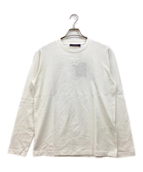 LOUIS VUITTON（ルイ ヴィトン）LOUIS VUITTON (ルイ ヴィトン) エンボスLVロングスリーブ長袖カットソー ホワイト サイズ:Mの古着・服飾アイテム