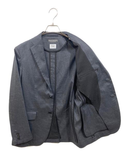 BEAUTY&YOUTH UNITED ARROWS（ビューティーアンドユースユナイテッドアローズ）BEAUTY&YOUTH UNITED ARROWS (ビューティーアンドユースユナイテッドアローズ) ドライポリエステル 2ボタン ジャケット グレー サイズ:Mの古着・服飾アイテム