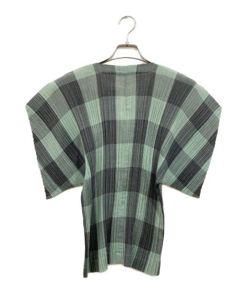 ISSEY MIYAKE（イッセイミヤケ）ISSEY MIYAKE (イッセイミヤケ) プリーツブラウス グリーン サイズ:Mの古着・服飾アイテム