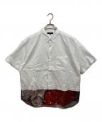 COMME des GARCONS HOMMEコムデギャルソン オム）の古着「綿ブロードプリント S/Sシャツ」｜ホワイト