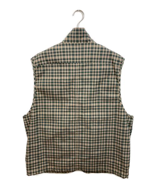 nano・universe（ナノ・ユニバース）nano・universe (ナノ・ユニバース) hotel palace (ホテルプレイス) デジタルプリントトラベルチェックベスト ベージュ サイズ:Lの古着・服飾アイテム