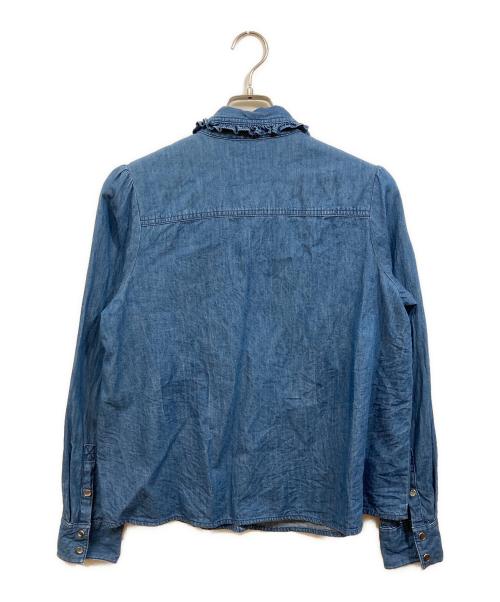 MAX&Co.（マックスアンドコー）MAX&Co. (マックスアンドコー) デニムフリルスナップシャツ ネイビー サイズ:46の古着・服飾アイテム