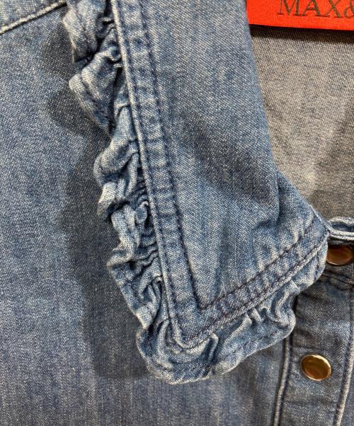 MAX&Co.（マックスアンドコー）MAX&Co. (マックスアンドコー) デニムフリルスナップシャツ ネイビー サイズ:46の古着・服飾アイテム