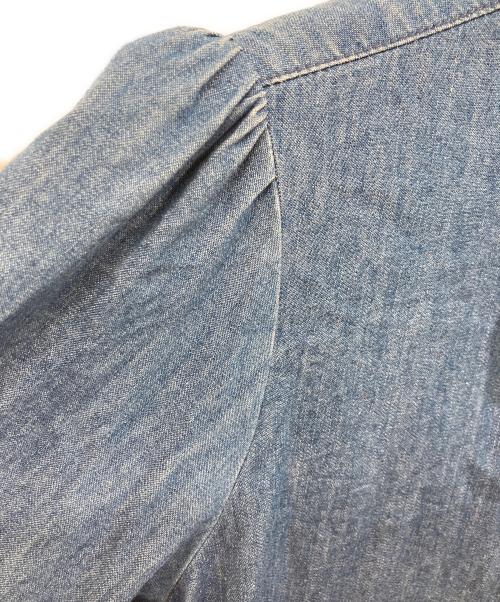 MAX&Co.（マックスアンドコー）MAX&Co. (マックスアンドコー) デニムフリルスナップシャツ ネイビー サイズ:46の古着・服飾アイテム