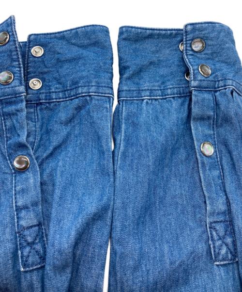 MAX&Co.（マックスアンドコー）MAX&Co. (マックスアンドコー) デニムフリルスナップシャツ ネイビー サイズ:46の古着・服飾アイテム