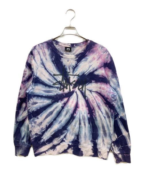 stussy（ステューシー）stussy (ステューシー) タイダイ柄スウェット パープル サイズ:Mの古着・服飾アイテム