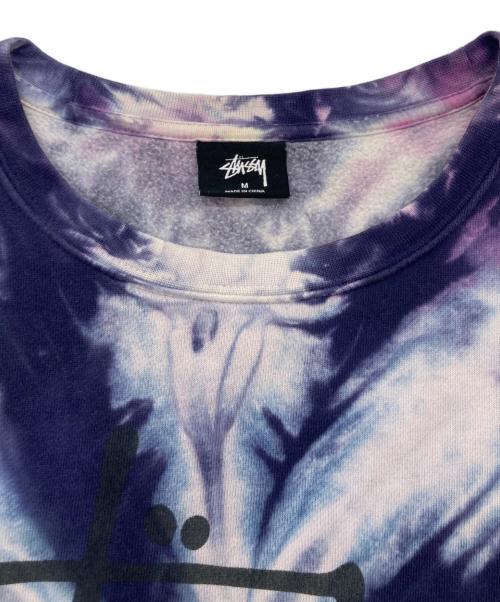 stussy（ステューシー）stussy (ステューシー) タイダイ柄スウェット パープル サイズ:Mの古着・服飾アイテム