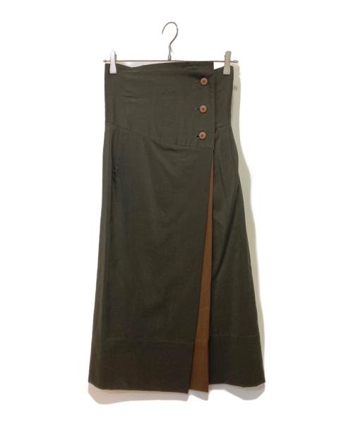 ISSEY MIYAKE（イッセイミヤケ）ISSEY MIYAKE (イッセイミヤケ) オールドハイウエストウールスカート ブラウン サイズ:Ｍの古着・服飾アイテム