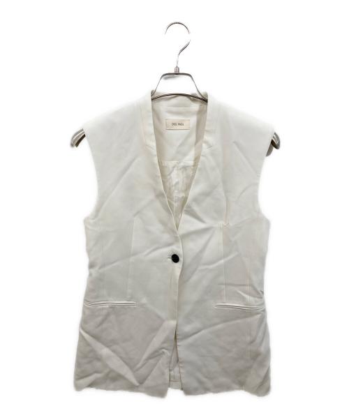 DES PRES（デ プレ）DES PRES (デ プレ) ライトダブルクロス ノーカラージレ アイボリー サイズ:Freeの古着・服飾アイテム