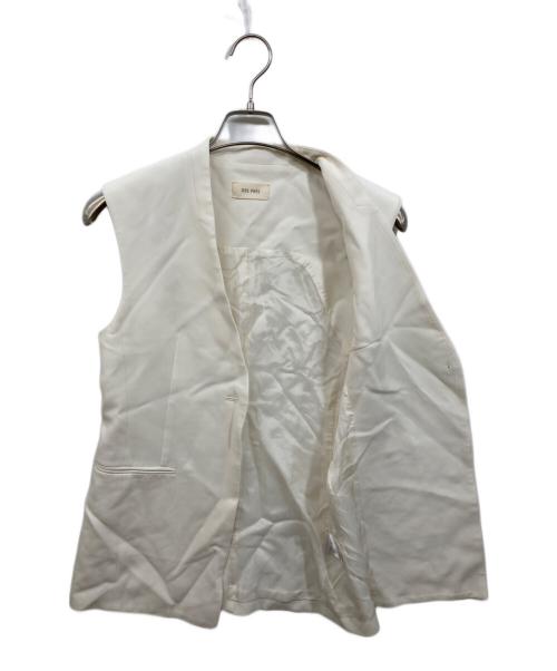 DES PRES（デ プレ）DES PRES (デ プレ) ライトダブルクロス ノーカラージレ アイボリー サイズ:Freeの古着・服飾アイテム