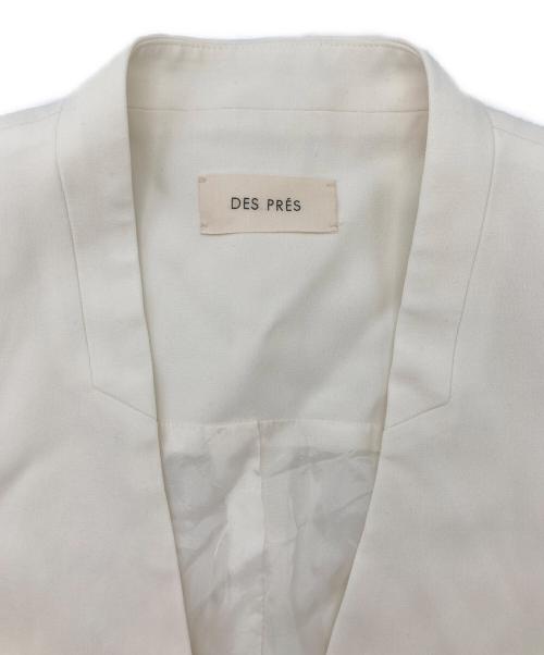 DES PRES（デ プレ）DES PRES (デ プレ) ライトダブルクロス ノーカラージレ アイボリー サイズ:Freeの古着・服飾アイテム