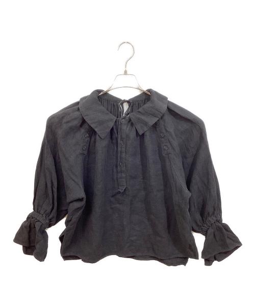 MOI（モイ）MOI (モイ) リネンブラウス ブラック サイズ:Freeの古着・服飾アイテム