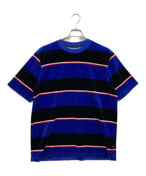 stussy（ステューシー）stussy (ステューシー) ベロアストライプカットソー ブルー サイズ:Mの古着・服飾アイテム