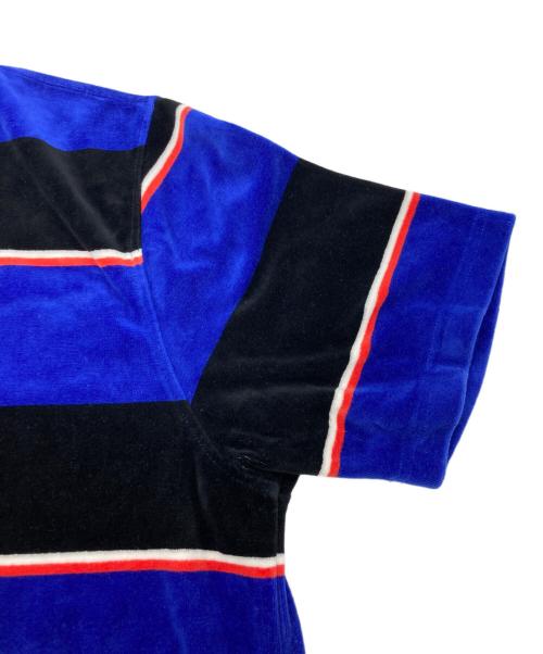 stussy（ステューシー）stussy (ステューシー) ベロアストライプカットソー ブルー サイズ:Mの古着・服飾アイテム