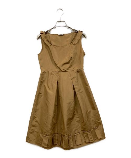 MIU MIU（ミュウミュウ）MIU MIU (ミュウミュウ) ノースリーブワンピース ブラウン サイズ:SIZE 38の古着・服飾アイテム