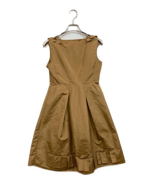 MIU MIU（ミュウミュウ）MIU MIU (ミュウミュウ) ノースリーブワンピース ブラウン サイズ:SIZE 38の古着・服飾アイテム