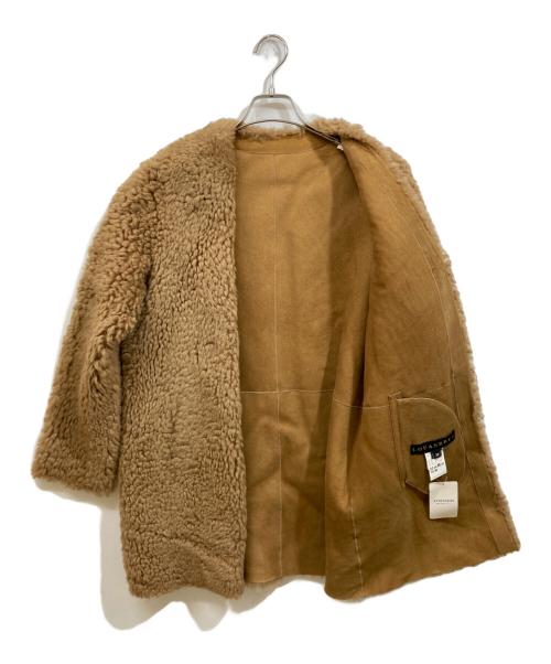LOUANDREA（ルーアンドレア）LOUANDREA (ルーアンドレア) ラムレザーボアジャケット ブラウン サイズ:38の古着・服飾アイテム
