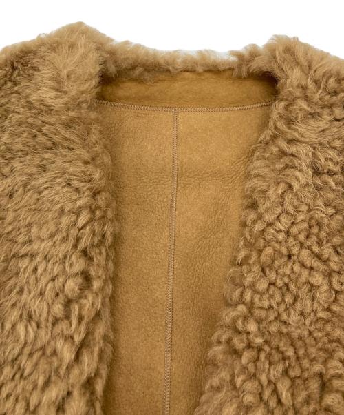 LOUANDREA（ルーアンドレア）LOUANDREA (ルーアンドレア) ラムレザーボアジャケット ブラウン サイズ:38の古着・服飾アイテム