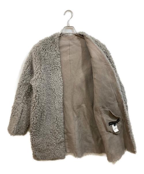 LOUANDREA（ルーアンドレア）LOUANDREA (ルーアンドレア) ラムレザーボアジャケット グレー サイズ:SIZE 38の古着・服飾アイテム