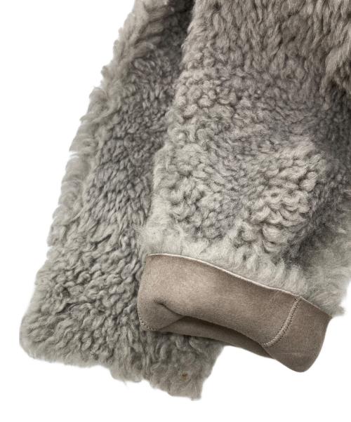LOUANDREA（ルーアンドレア）LOUANDREA (ルーアンドレア) ラムレザーボアジャケット グレー サイズ:SIZE 38の古着・服飾アイテム