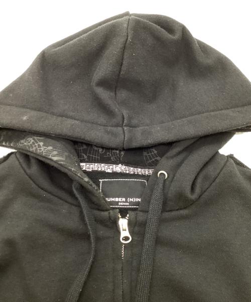 NUMBER (N)INE（ナンバーナイン）NUMBER (N)INE (ナンバーナイン) グラフィックジップパーカー ブラック サイズ:Sの古着・服飾アイテム