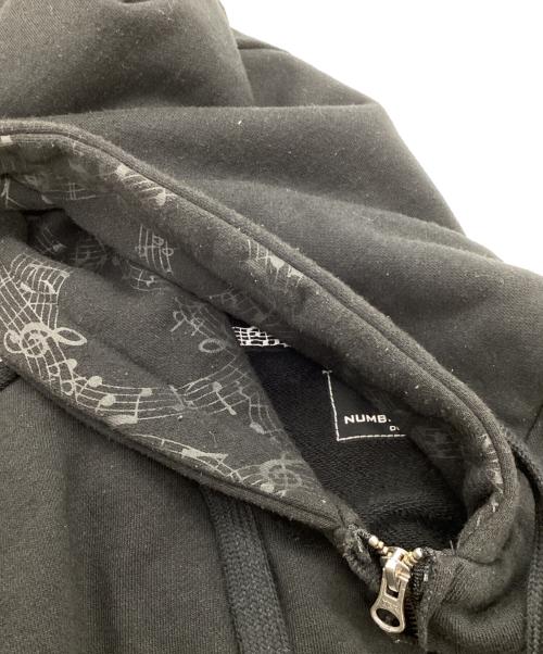 NUMBER (N)INE（ナンバーナイン）NUMBER (N)INE (ナンバーナイン) グラフィックジップパーカー ブラック サイズ:Sの古着・服飾アイテム