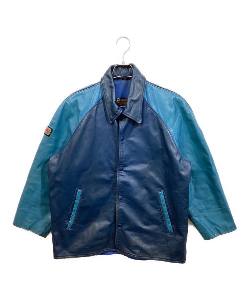 pergis（ピアス）pergis (ピアス) ヴィンテージレザージャケット ネイビー サイズ:46の古着・服飾アイテム