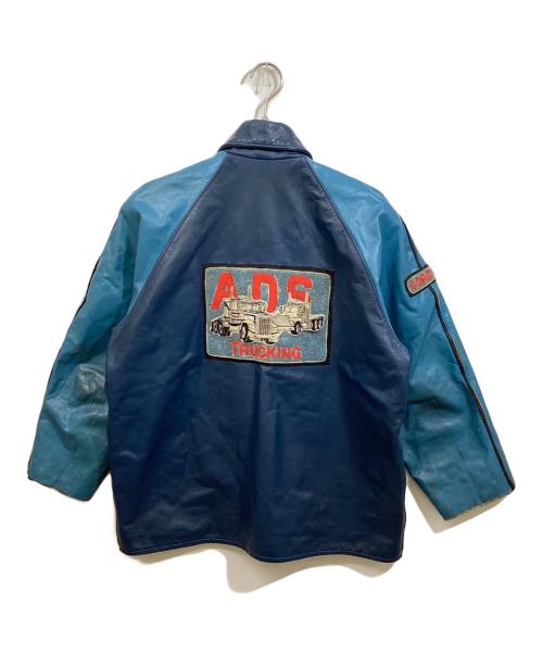 pergis（ピアス）pergis (ピアス) ヴィンテージレザージャケット ネイビー サイズ:46の古着・服飾アイテム