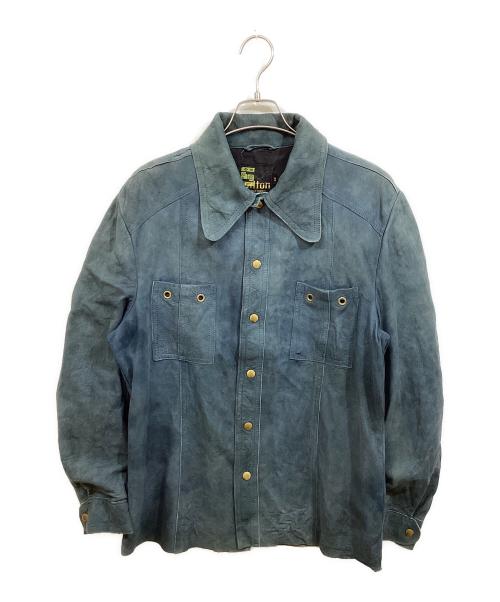 Silton（シルトン）Silton (シルトン) レザーシャツジャケット ネイビー サイズ:42の古着・服飾アイテム