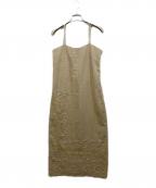 Eaphiエフィ）の古着「EMBROIDERY LINEN LIKE ONEPIECE」｜ベージュ