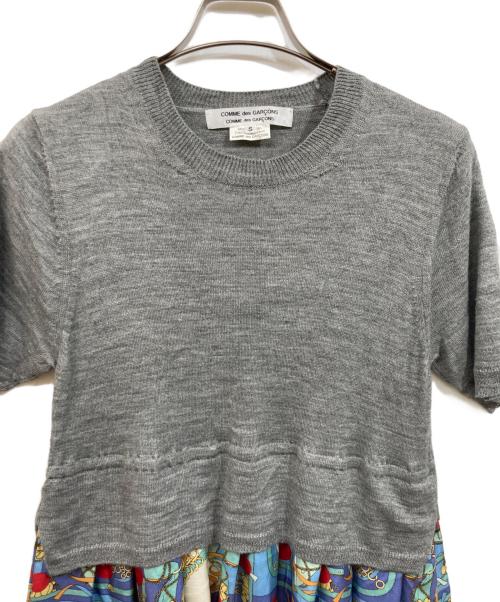 COMME des GARCONS COMME des GARCONS（コムデギャルソン コムデギャルソン）COMME des GARCONS COMME des GARCONS (コムデギャルソン コムデギャルソン) 異素材切り替えシルクワンピース グレー サイズ:Ｓの古着・服飾アイテム