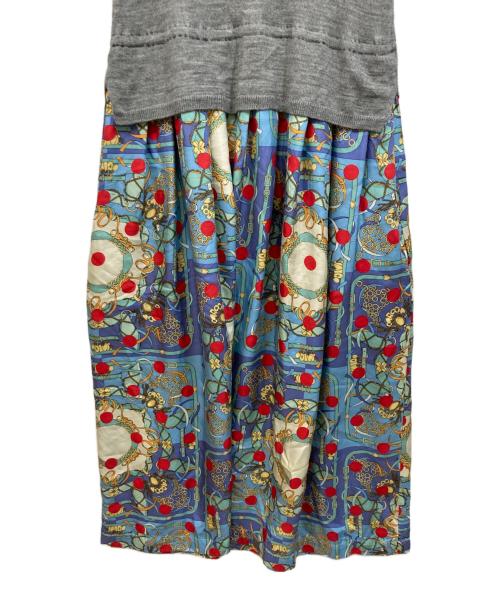 COMME des GARCONS COMME des GARCONS（コムデギャルソン コムデギャルソン）COMME des GARCONS COMME des GARCONS (コムデギャルソン コムデギャルソン) 異素材切り替えシルクワンピース グレー サイズ:Ｓの古着・服飾アイテム